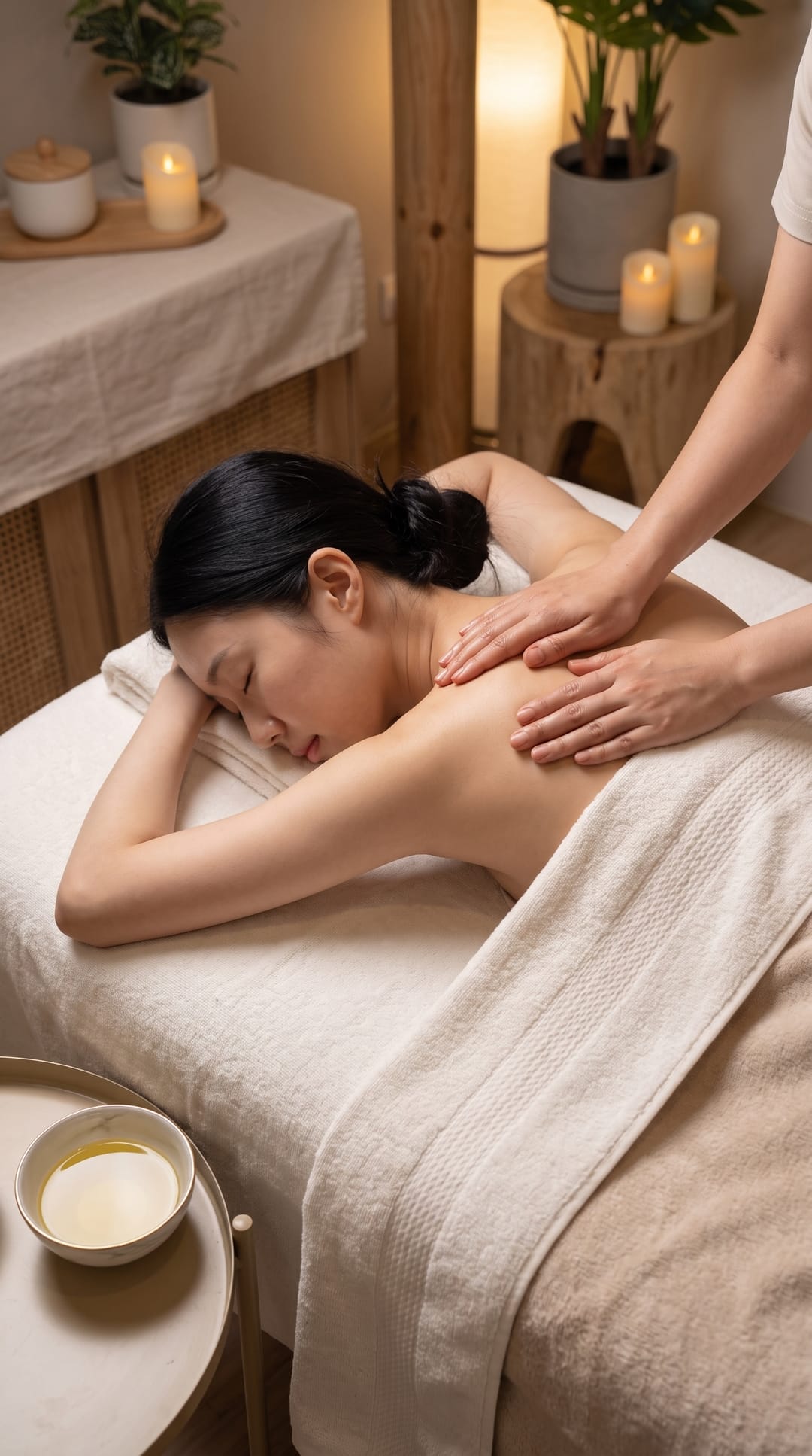 Quiet lymphatic massage in the Cheras body-care room
