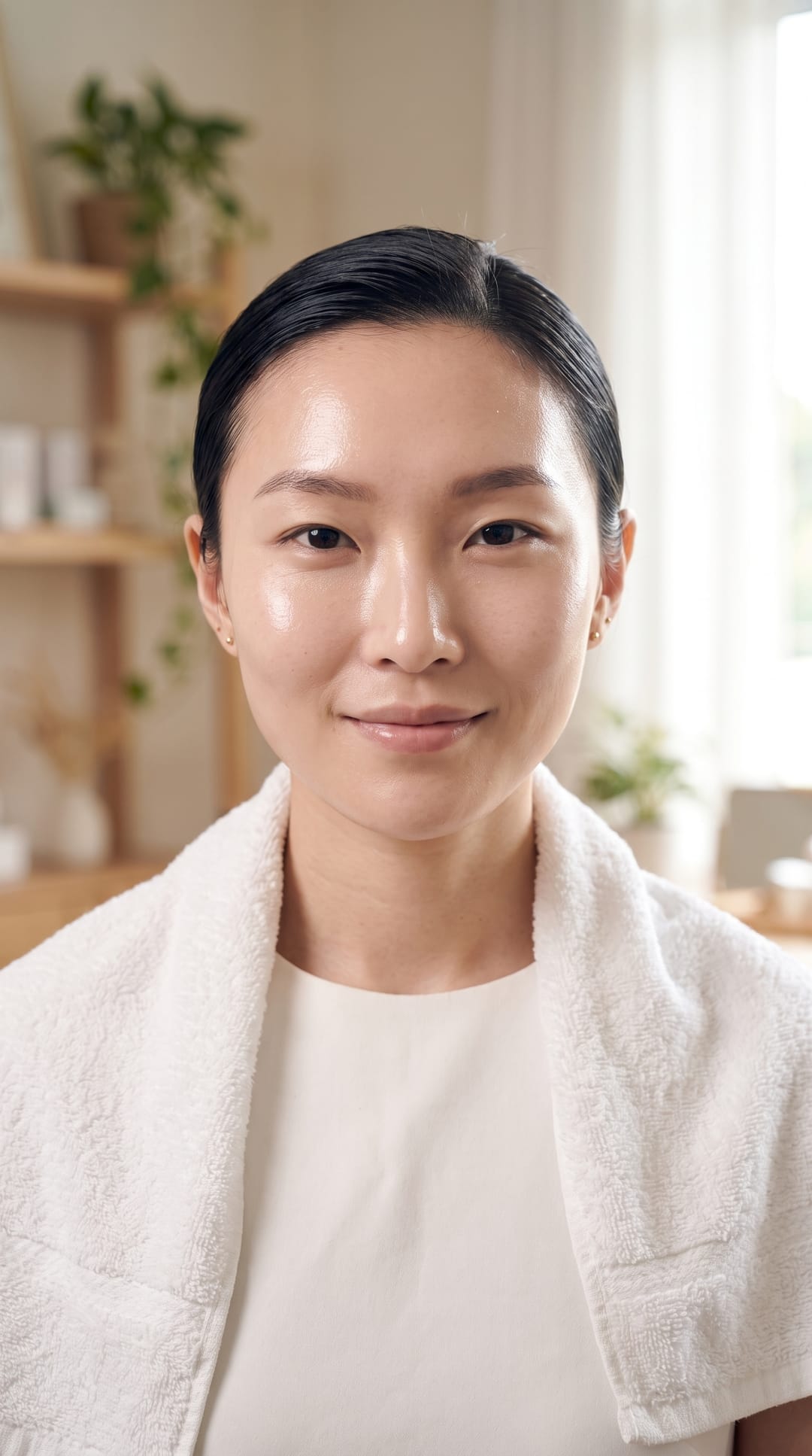 Guest with a luminous, even-toned cloudglow complexion in the Cheras facial studio